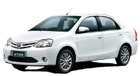 Toyota Etios drop taxi, 4 plus 1 seater